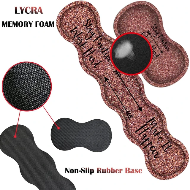 Alt view image 5 of 5 - Large Gaming Mouse Pad + Keyboard Wrist Support + Mouse Wrist Rest + Coaster, Table Pad with Stitched Edge Memory Foam Ergonomic Wrist Pad Set, Stay Positive Work Hard and Make It Happen