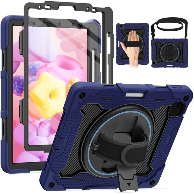 Main image of ROSROME for iPad Pro 11 inch 1st-4th Gen Case & iPad Air 11 inch M3/M2 Case, Heavy Duty Shockproof Kids Case with 360 Rotating Stand, Hand Strap, Shoulder Strap & Screen Protector