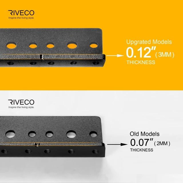 Alt view image 3 of 5 - RIVECO 2 PCS 10U Rack Rails, Tapered Holes Rack Mount Rails for Recording & Network Wooden Cabinet Mounting, 3.0 mm Thickness Steel Heavy Duty, Screws Included