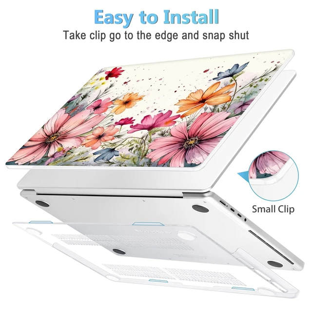 Alt view image 3 of 5 - Mektron Case for 2026 M5 MacBook Pro 16 inch A3429 A3428 M4 A3403 A3186 M3 A2991 M2 A2780 M1 A2485 (2021-2025) Pro/Max with Liquid Retina XDR, Hard Shell Plastic Laptop Cover, Colorful Floral