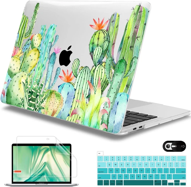 Main image of Mektron for MacBook Pro 13 inch Case 2022 2020 Release A2338 M2 M1 A2289 A2251, Printing Plastic Hard Shell Cover with Keyboard Skin for New MacBook Pro 13.3-inch Touch Bar,Watercolor Cactus
