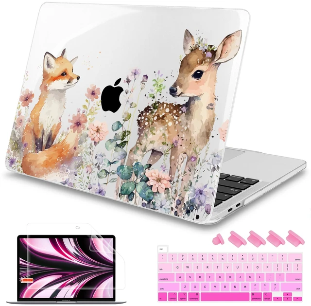 Main image of Mektron Case for MacBook Pro 16 Inch A2141 Cover 2019 Release 16" with Liquid Retina Display/Touch ID, Plastic Hard Shell with Keyboard Skin & Screen Protector & Dust Plug, Fox and Deer