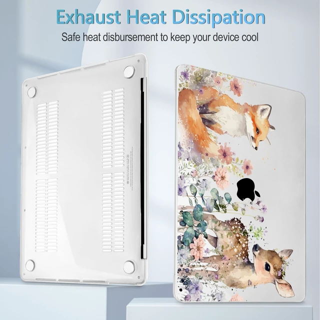 Alt view image 4 of 5 - Mektron Case for MacBook Pro 16 Inch A2141 Cover 2019 Release 16" with Liquid Retina Display/Touch ID, Plastic Hard Shell with Keyboard Skin & Screen Protector & Dust Plug, Fox and Deer