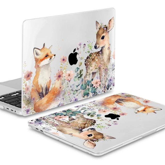 Alt view image 5 of 5 - Mektron Case for MacBook Pro 16 Inch A2141 Cover 2019 Release 16" with Liquid Retina Display/Touch ID, Plastic Hard Shell with Keyboard Skin & Screen Protector & Dust Plug, Fox and Deer
