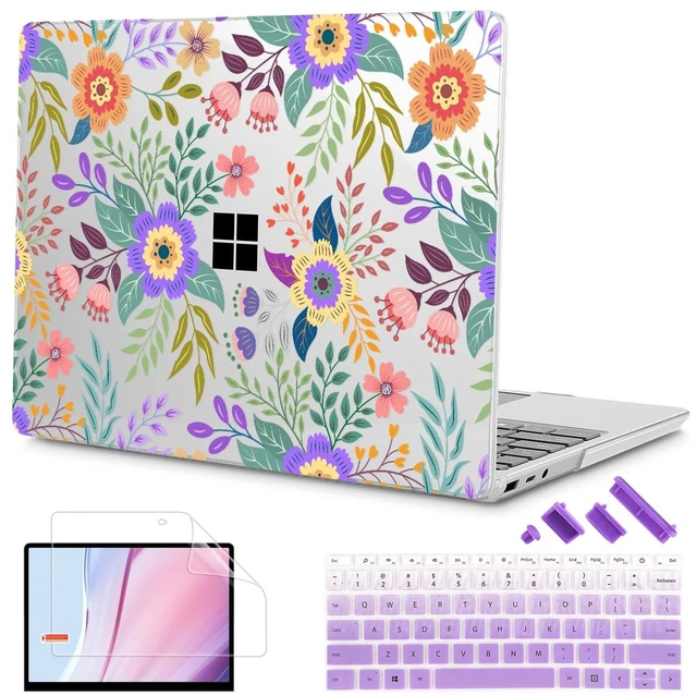 Main image of Mektron Case for 13.5" Microsoft Surface Laptop 5/4/3 with Metal Palm Rest Model 1951/1868, 2019/2021/2022 Release Plastic Hard Shell Cover with Screen Protector + Keyboard Cover, Colorful Flo