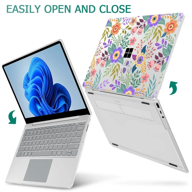 Alt view image 4 of 5 - Mektron Case for 13.5" Microsoft Surface Laptop 5/4/3 with Metal Palm Rest Model 1951/1868, 2019/2021/2022 Release Plastic Hard Shell Cover with Screen Protector + Keyboard Cover, Colorful Flo