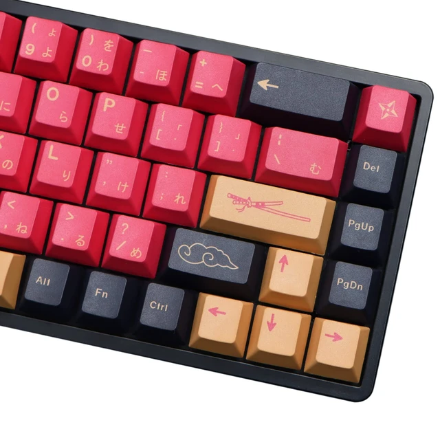 Alt view image 4 of 5 - MOLGRIA Red Samurai Keycaps, 129 Set PBT KeyCaps for Gaming Keyboard, Cherry Profile Dye Sublimation Custom Keycaps with Puller for Gateron Kailh Cherry MX Switch 104/87/71/61 60 Percent Keyboard