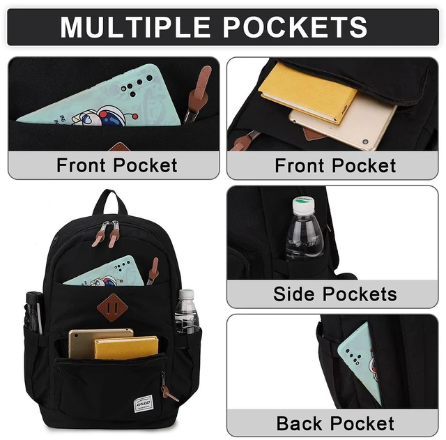 Alt view image 4 of 5 - RAVUO School Backpack, 15.6" Laptop Daypack for Teen Boys Girls Men Women