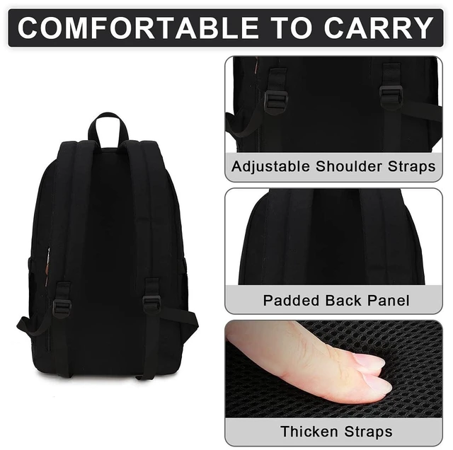 Alt view image 5 of 5 - RAVUO School Backpack, 15.6" Laptop Daypack for Teen Boys Girls Men Women