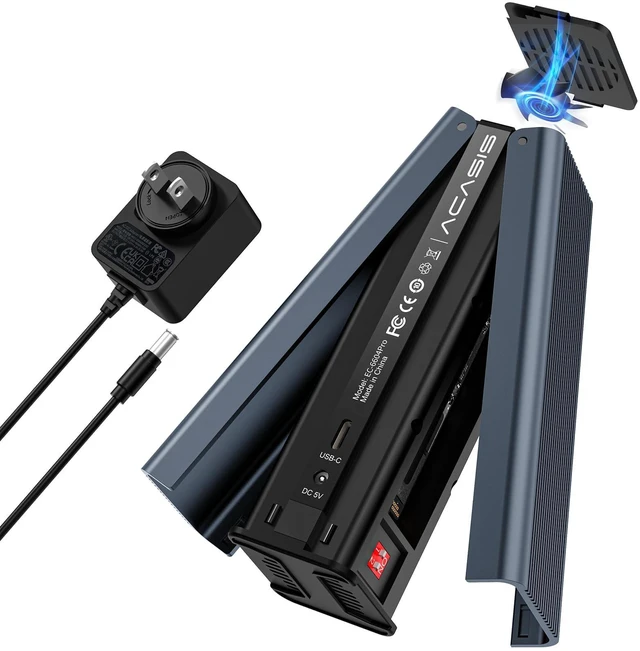 Main image of M.2 NVMe SSD Cloner, Dual-Bay Offline Duplicator with Cooling Fan, USB C to M.2 Cloner, Pcle Size 2230/2242/2260/2280 Compatible (Grey)