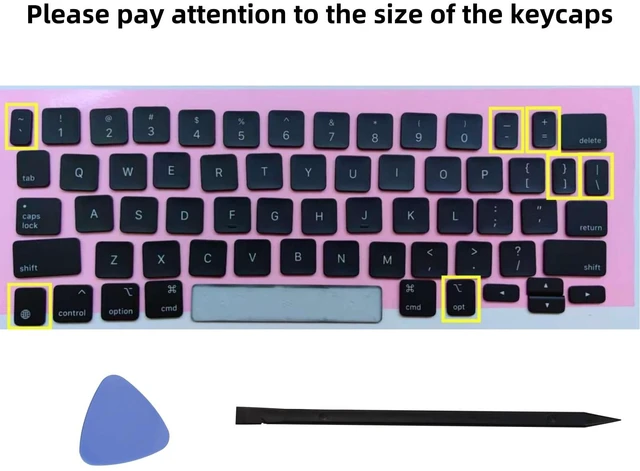 Alt view image 3 of 5 - Replacement US Keyboard Full Set of Keycap Keys (No Hinge) and Tool Applicable for ipad Pro/Air 11/12.9/13 inch Magic Keyboard Key Cap (MKH-1 Black)