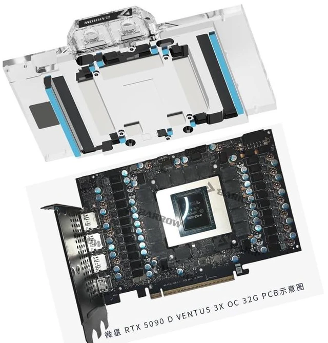 Alt view image 3 of 5 - Barrow Copper GPU Water Cooling Block GPU Waterblock for MSI Geforce RTX 5090 32G Ventus 3X OC, for MSI RTX 5090 D 32G Ventus 3X OC