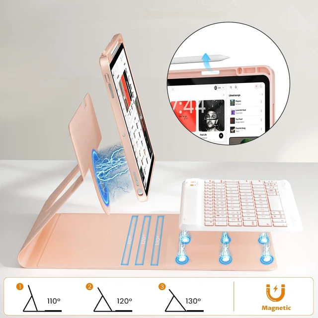 Alt view image 4 of 5 - OYEEICE Keyboard Case for iPad A16 11th Gen 2025 & 10th Gen 2022