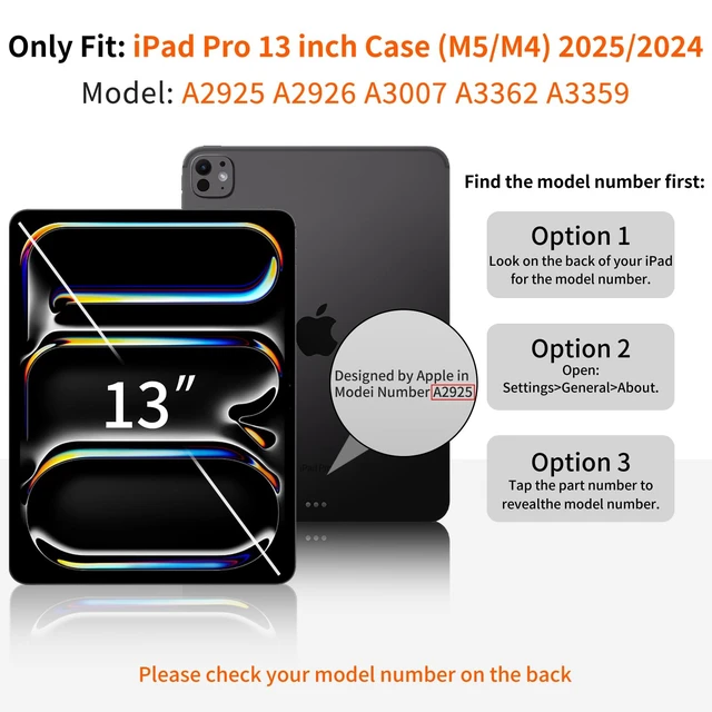 Alt view image 2 of 5 - Zktuyu for iPad Pro 13 inch Case (M5/M4) 2025/2024, Slim Protective Cover with Pencil Holder, Soft TPU Back Cover, Trifold Stand, Auto Wake/Sleep, A2925 A2926 A3007 A3362 A3359 (Dark Green)