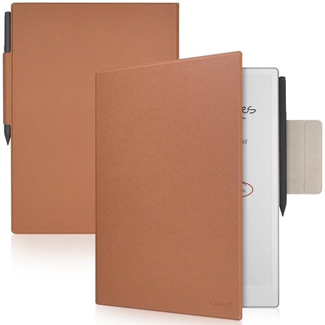 Main image of Caweet Case for Remarkable Paper Pro 11.8 Inch 2024 Released, Premium PU Leather Lightweight Book Folio Cover with Bulit-in Magnet & Pen Holder, Brown