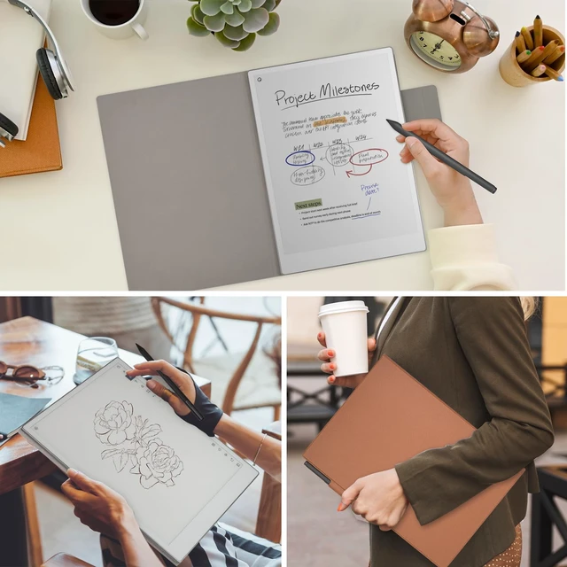 Alt view image 2 of 5 - Caweet Case for Remarkable Paper Pro 11.8 Inch 2024 Released, Premium PU Leather Lightweight Book Folio Cover with Bulit-in Magnet & Pen Holder, Brown