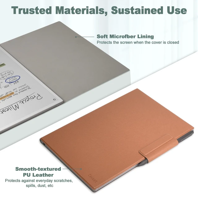 Alt view image 5 of 5 - Caweet Case for Remarkable Paper Pro 11.8 Inch 2024 Released, Premium PU Leather Lightweight Book Folio Cover with Bulit-in Magnet & Pen Holder, Brown