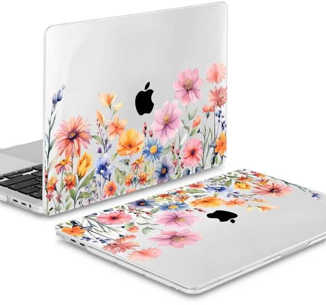 Alt view image 5 of 5 - Mektron Case for MacBook Pro 16 Inch A2141 Cover 2019 Release 16" with Liquid Retina Display/Touch ID, Plastic Hard Shell with Keyboard Skin & Screen Protector & Dust Plug, Floral P165