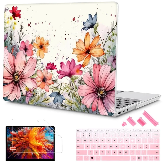 Main image of Mektron Case for 13.5" Microsoft Surface Laptop 5/4/3 with Metal Palm Rest Model 1951/1868, 2019/2021/2022 Release Plastic Hard Shell Cover with Screen Protector + Keyboard Cover, Colorful Flo