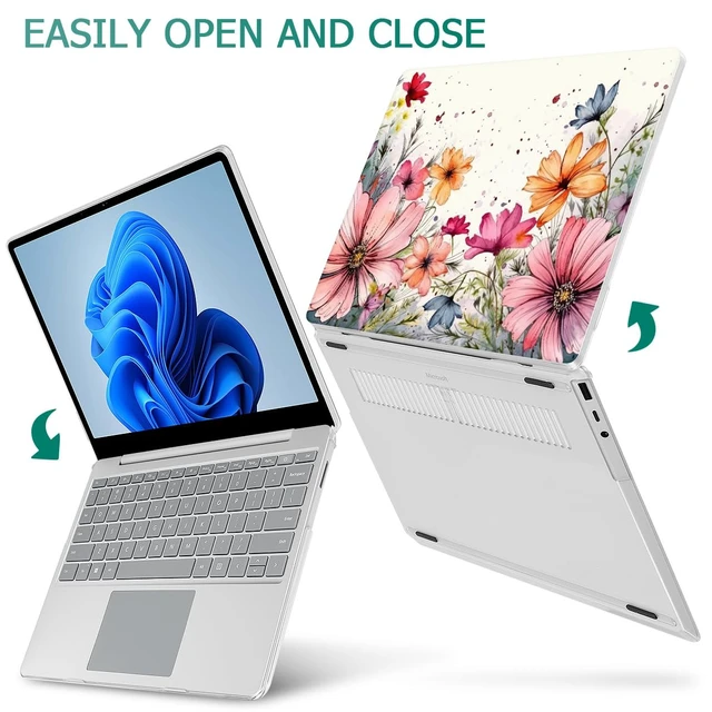 Alt view image 4 of 5 - Mektron Case for 13.5" Microsoft Surface Laptop 5/4/3 with Metal Palm Rest Model 1951/1868, 2019/2021/2022 Release Plastic Hard Shell Cover with Screen Protector + Keyboard Cover, Colorful Flo