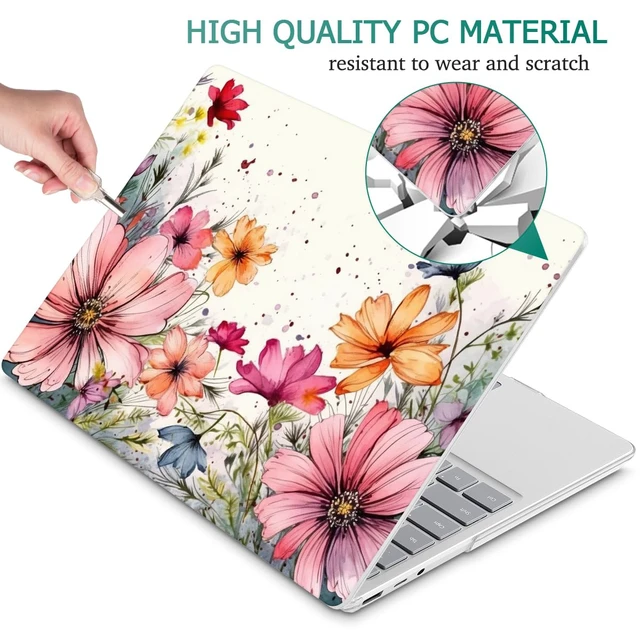 Alt view image 5 of 5 - Mektron Case for 13.5" Microsoft Surface Laptop 5/4/3 with Metal Palm Rest Model 1951/1868, 2019/2021/2022 Release Plastic Hard Shell Cover with Screen Protector + Keyboard Cover, Colorful Flo