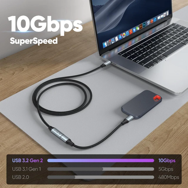 Alt view image 3 of 5 - 6FT USB C Extension Cable 5-Pack, USB 3.2 Gen2, 100W, 10Gbps, 4K@144Hz