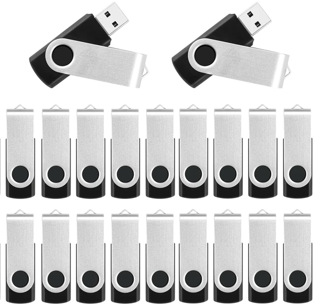 Main image of 4GB Flash Drive Bulk USB Drives, 20 Pack USB2.0 Thumb Drives Memory Stick Pendrive Jump Drive, Swivel Design USB Storage Flash Drive Plug-and-Play Photo Stick Zip Drive for Windows/Mac/Linux/PC