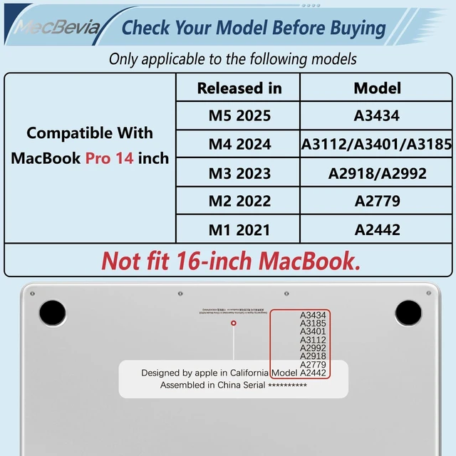Alt view image 2 of 5 - MecBevia Compatible with MacBook Pro 14 inch Case M5 M4 M3 M2 M1 2026-2021