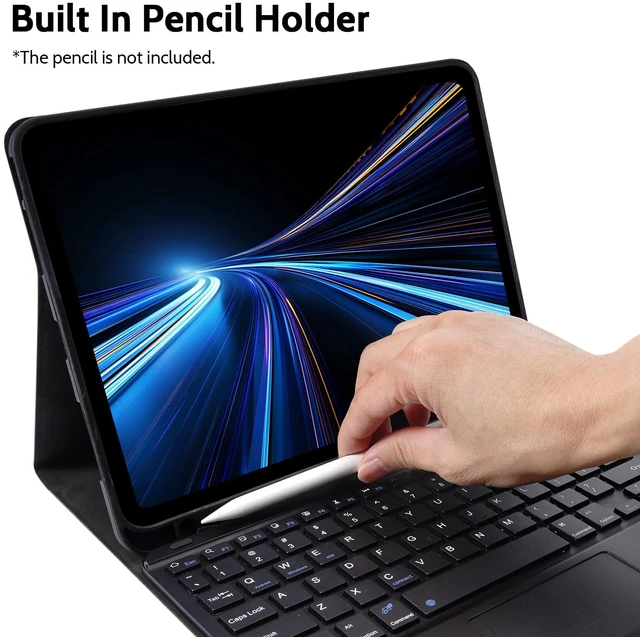 Alt view image 5 of 5 - Keyboard Case for iPad Air 11 inch M2 2024/M3 2025/iPad Air 4th/5th 10.9 inch & iPad Pro 11 inch (4th/3rd/2nd/1st ), Built-in Pencil Holder, iPad Tablet Cases with Trackpad and Bluetooth Keyboard