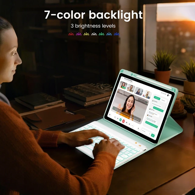 Alt view image 5 of 5 - OPAKIT Keyboard Case for iPad Air 5th/4th Generation 10.9 Inch (2022/2020) Compatible with iPad Pro 11 Inch 1st4th Generation, Detachable Wireless Keyboard with 7-Color Backlit and Pencil Holde