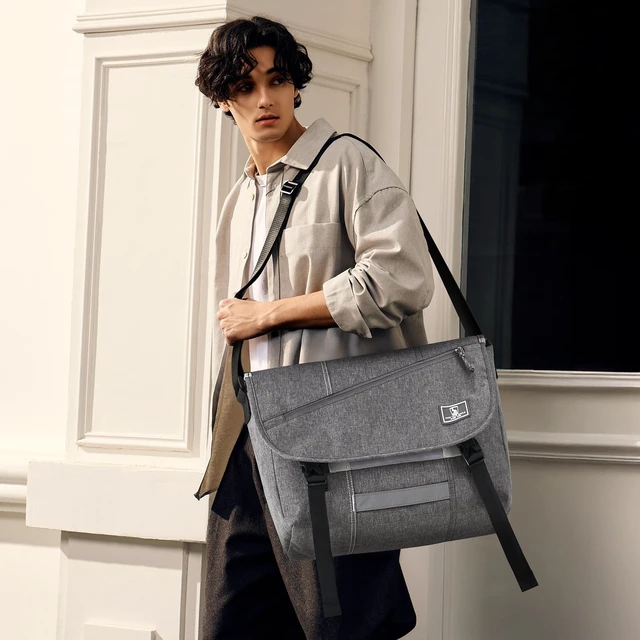 Alt view image 2 of 5 - OIWAS Messenger Bags for Women 17 Inch Laptop Crossbody Bags for Men, Grey