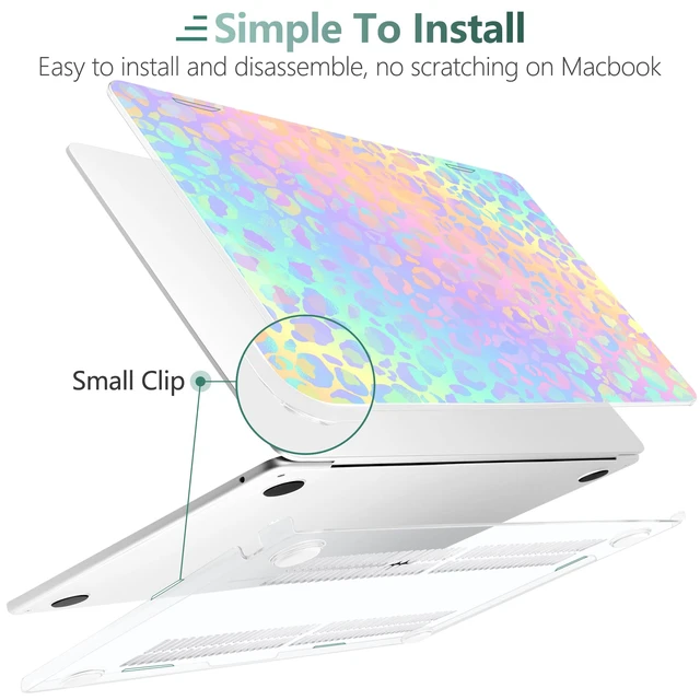 Alt view image 4 of 5 - DONGKE for MacBook Air 13.6 Inch Case 2026 2025 2024-2022 A3449 A3240 A3113 A2681 M5 M4 M3 M2 Touch ID, Plastic Hard Shell & Keyboard Cover & Type C Adapter for MacBook Air 13 inch, Leopard Print