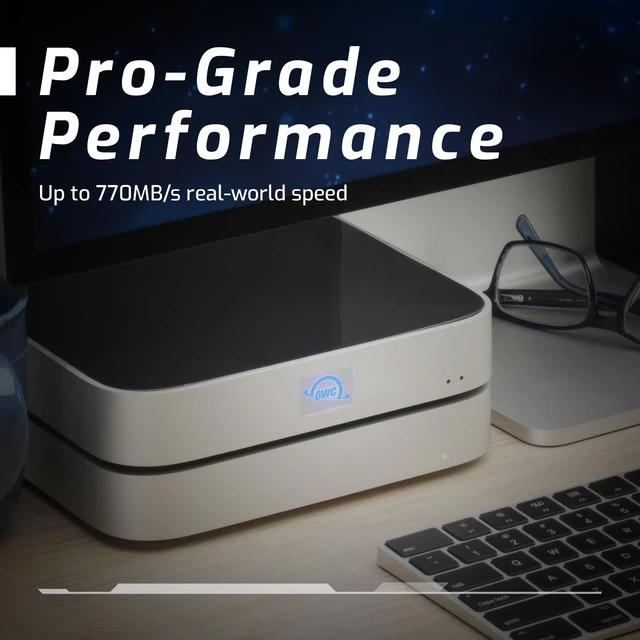 Alt view image 5 of 5 - OWC miniStack STX 2TB (NVMe) Thunderbolt Storage and Hub - Silver
