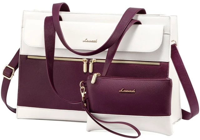 Main image of LOVEVOOK Laptop Bag Women 15.6 Inch Laptop Tote Professional Leather Computer Briefcase Waterproof Shoulder Bag Large Capacity Business Teacher Office Crossbody Purse