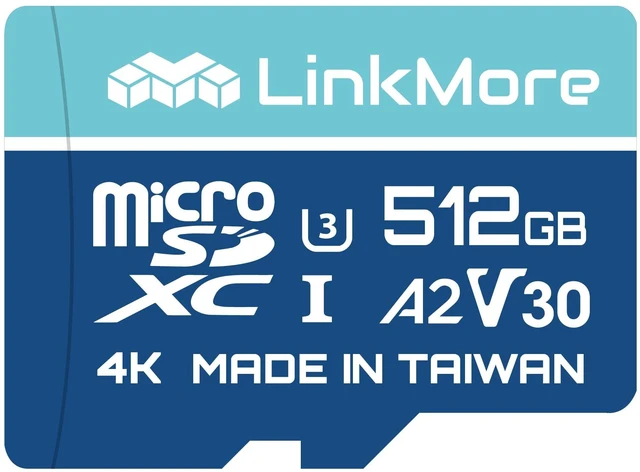 Main image of LinkMore 512GB Micro SD Card, XV23 microSDXC, A2 U3 V30, 160MB/s, UHS-I