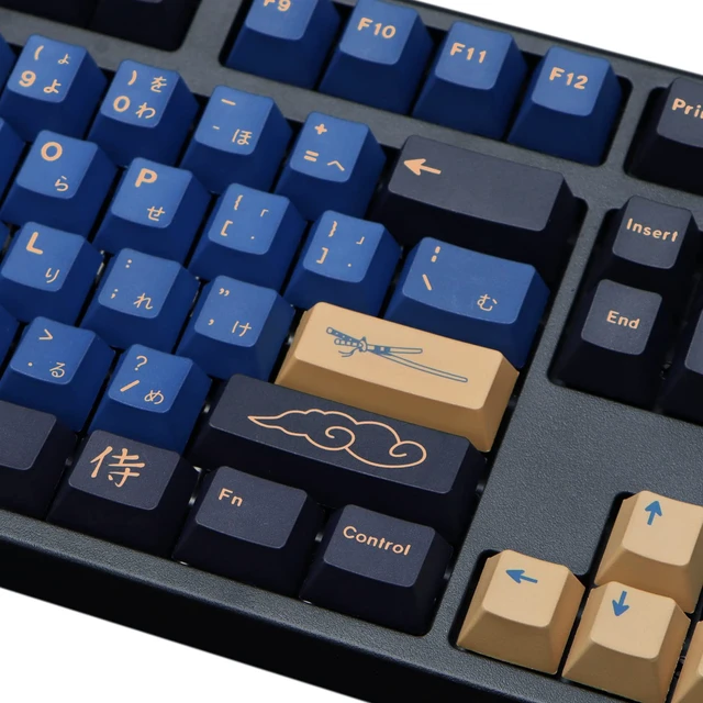Alt view image 4 of 5 - MOLGRIA Blue Samurai Keycaps, 129 Set PBT KeyCaps for Gaming Keyboard, Cherry Profile Dye Sublimation Custom Keycaps with Puller for Gateron Kailh Cherry MX Switch 104/87/71/61 60 Percent Keyboard