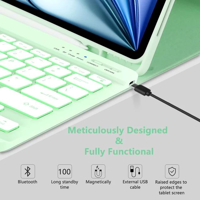 Alt view image 5 of 5 - MMK for iPad Pro 12.9 Case with Keyboard-Green