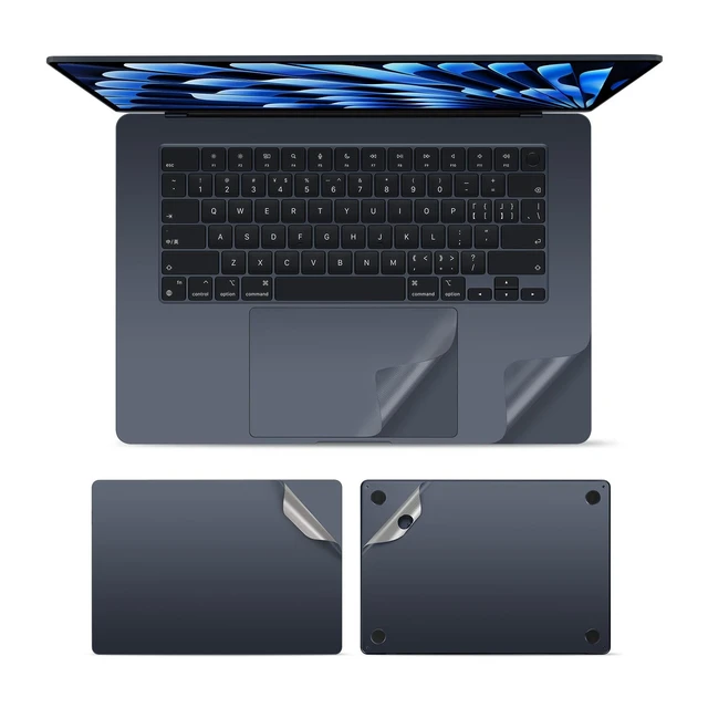 Alt view image 2 of 5 - 4 in 1 3M Vinyl Full Laptop Skins Sticker for 2021~2026+ MacBook Pro 14 Inch 14.2" M2 M3 M4 M5 (Model: A2442/A2779/A2918/A2992/A3112/A3401/A3185/A3434/A3426/A3427) - Space Black