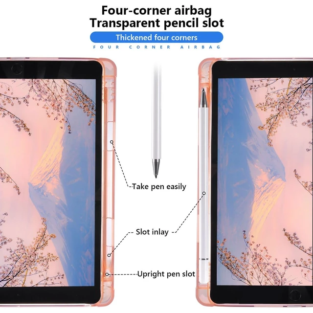Alt view image 2 of 5 - JOYLAND Cute Flower Bowknot Case for iPad A16 11th Generation 2025 11"/iPad 10th Generation 2022 10.9" with Pencil Holder Aesthetic Floral Pink Girly Cover Auto Wake/Sleep Foldable Shockproof Case