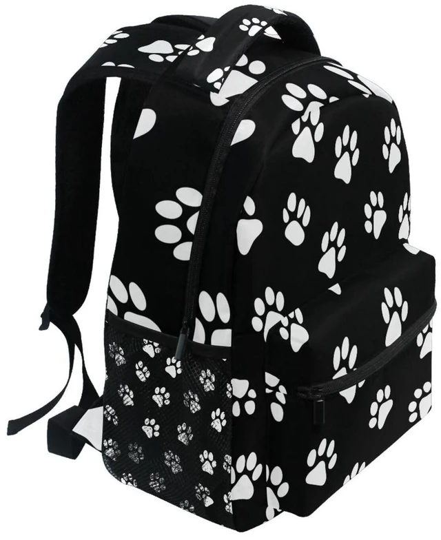 Alt view image 2 of 5 - AUUXVA Backpack Animal Puppy Dog Paw Print Adults School Bag Casual College Bag Travel Zipper Bookbag Hiking Shoulder Daypack for Women Men