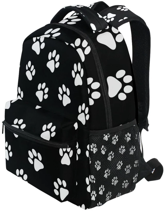 Alt view image 3 of 5 - AUUXVA Backpack Animal Puppy Dog Paw Print Adults School Bag Casual College Bag Travel Zipper Bookbag Hiking Shoulder Daypack for Women Men