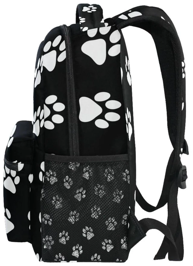 Alt view image 4 of 5 - AUUXVA Backpack Animal Puppy Dog Paw Print Adults School Bag Casual College Bag Travel Zipper Bookbag Hiking Shoulder Daypack for Women Men