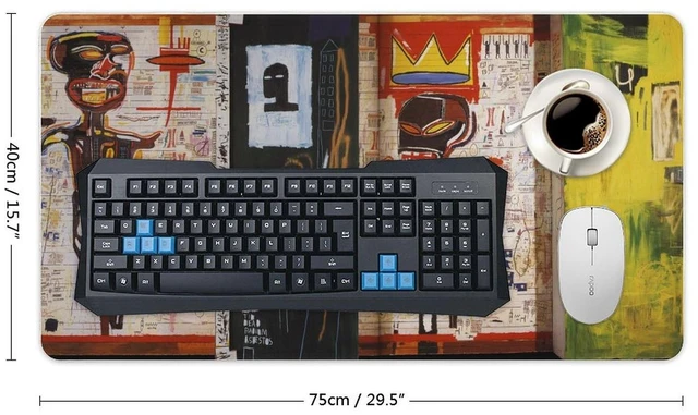 Alt view image 2 of 5 - Jean Michel Basquiat Grillo Art Large Mouse Pad for Desk 40X75cm