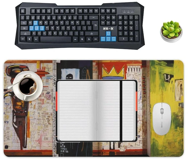 Alt view image 4 of 5 - Jean Michel Basquiat Grillo Art Large Mouse Pad for Desk 40X75cm