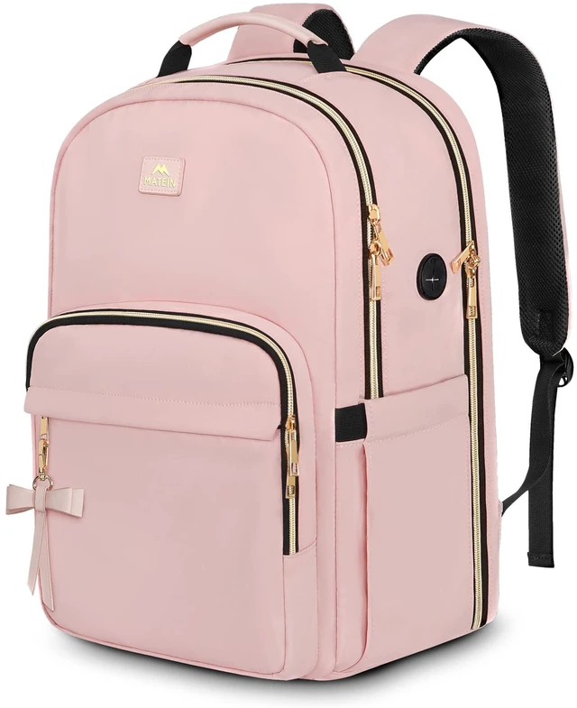Main image of MATEIN Pink Laptop Backpack, 17 Inch TSA College School Backpack for Women