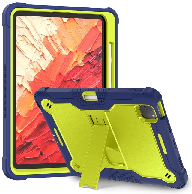 Main image of MAKEIT CASE for ipad Pro 11 Inch Case 2024 M4 with Pencil Holder, Shockproof Premium Smart iPad Case and Kickstand, Support Touch ID and Auto Wake/Sleep, Navy Blue