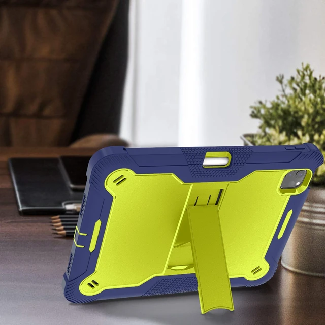 Alt view image 5 of 5 - MAKEIT CASE for ipad Pro 11 Inch Case 2024 M4 with Pencil Holder, Shockproof Premium Smart iPad Case and Kickstand, Support Touch ID and Auto Wake/Sleep, Navy Blue