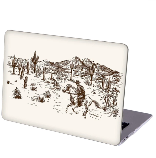 Main image of MINGDAO Case Compatible with MacBook Pro 14 inch Hard Protective Shell with Keyboard Cover (A2442 M1 Pro/Max, 2021 Release) - Wild West Desert Cowboys-2