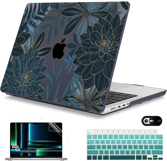 Main image of Mektron Case for 2026 M5 MacBook Pro 16 inch A3429 A3428 M4 A3403 A3186 M3 A2991 M2 A2780 M1 A2485 (2021-2025) Pro/Max with Liquid Retina XDR, Hard Shell Plastic Laptop Cover, Dahlia Flower C035