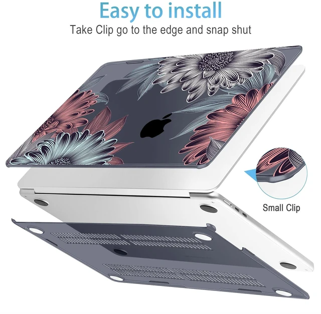 Alt view image 5 of 5 - Mektron for 2026/2025/2024/2023 MacBook Air 15 INCH M5 A3448 /M4 A3241 /M3 A3114 /M2 A2941 Case, Printed Plastic Hard Shell Cover with 15.3" Liquid Retina Display Touch ID, Blooming Chrysanthemums